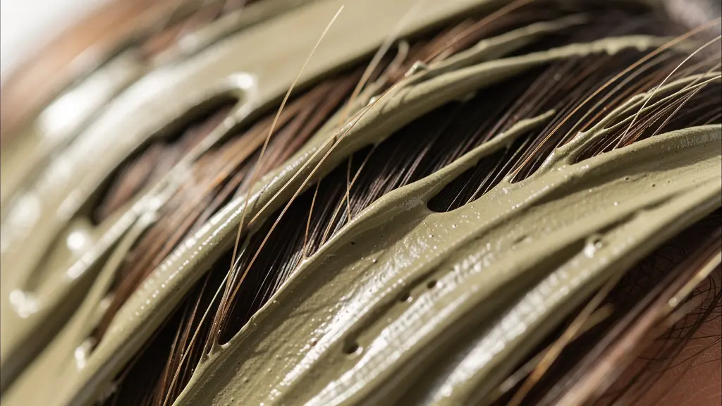 Application d'un masque d'argile sur cheveux pour éliminer les résidus de silicones