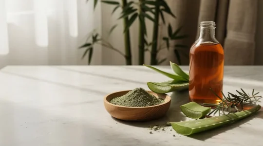 Cuir chevelu apaisé avec soins naturels à base de plantes et argile