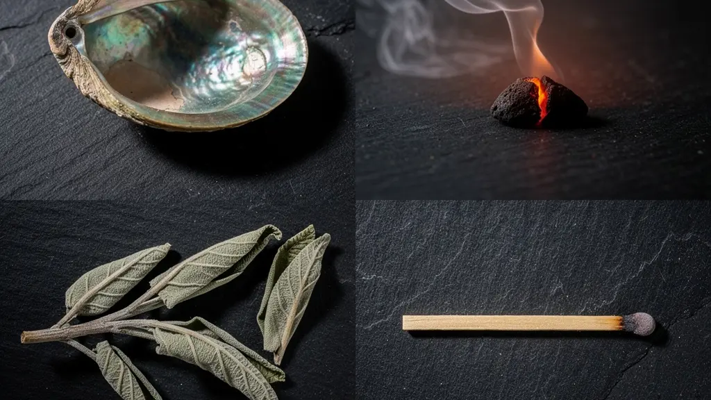 Représentation symbolique des quatre éléments dans le rituel de fumigation