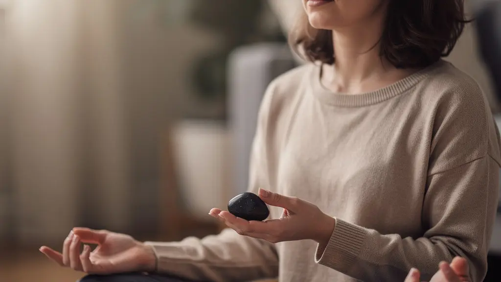 Visualisation du scan corporel énergétique pendant la méditation avec pierre
