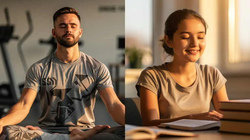 Sportif et étudiant en préparation mentale, concentration et visualisation positive pour la réussite