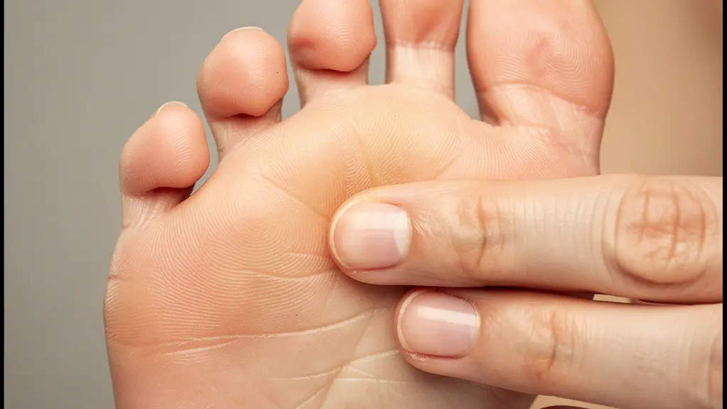 Vue rapprochée d'un pied avec mise en évidence des zones réflexes anti-stress